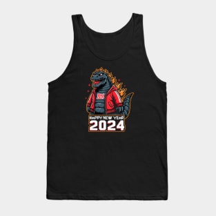 Godzilla happy new year 2024 Tank Top